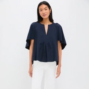 Tuckernuck Pomander Place Finley flutter-sleeve top navy blue women’s size XL